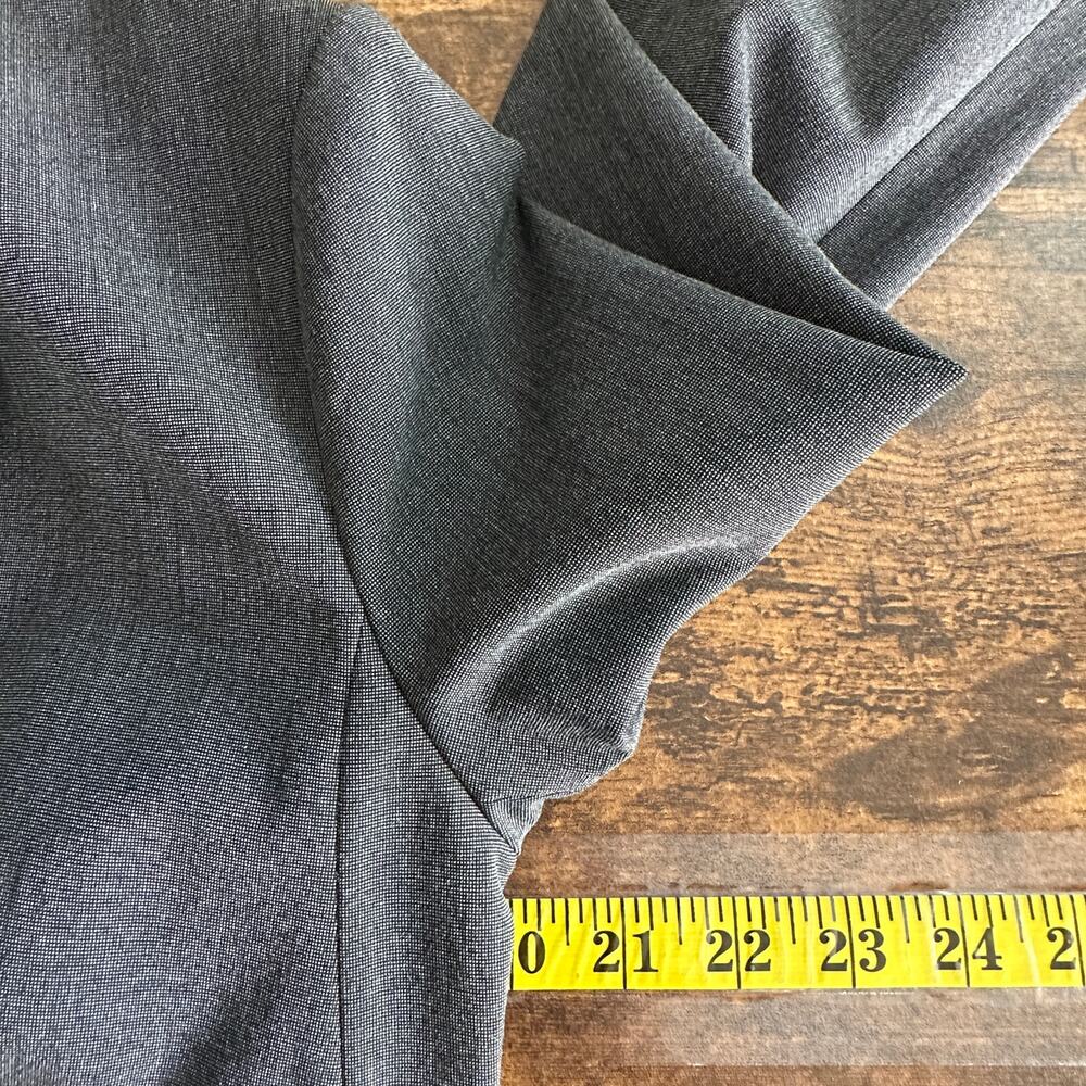 Womens Blazer Sz 14 Dark Gray Cropped Modern Single Breasted Academia Preppy EUC - Picture 3 of 9